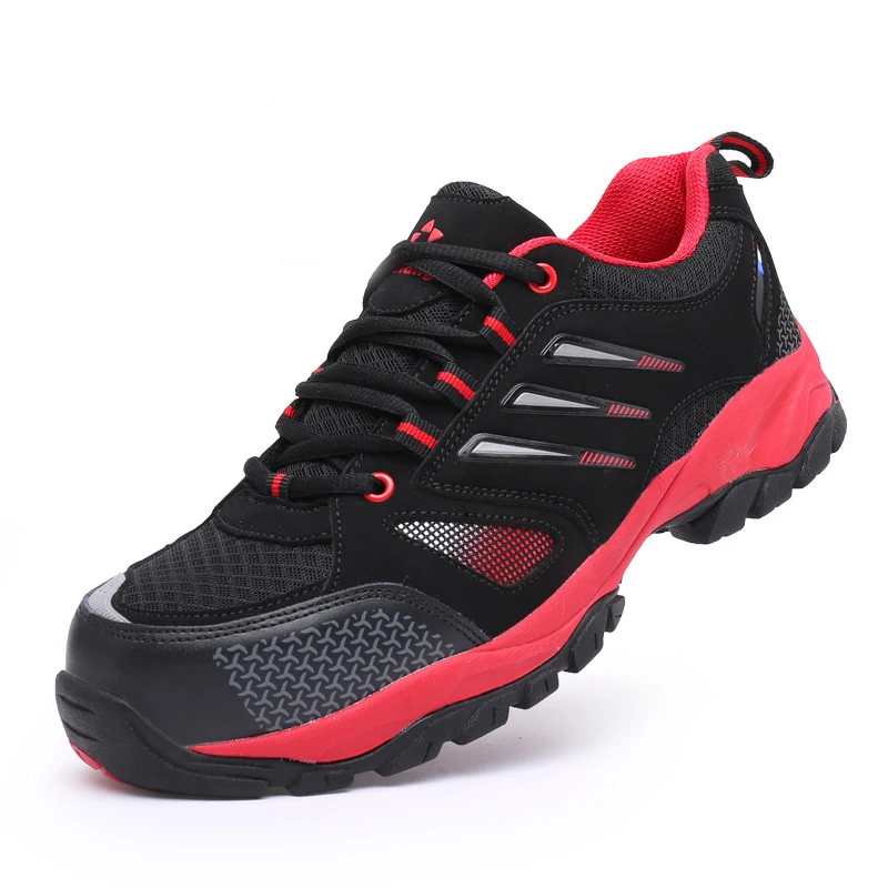 

High Quality Men Comfortable Work shoes indestructible Steel toe kihing Safety shoes, Red yellow