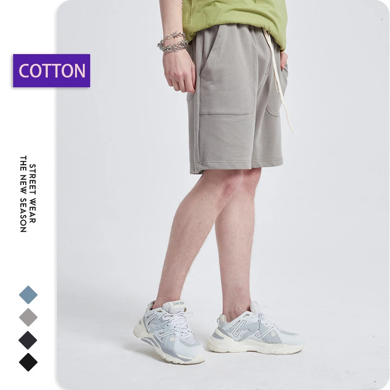 

Men's sports fashion cotton shorts leisure boys running summer fitness basketball pants pocket