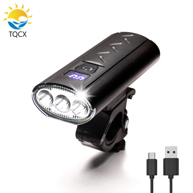 

Super Bright 900 Lumens LED Mountain Bicycle Head Light USB Rechargeable Accessories Bike Front Light, Black