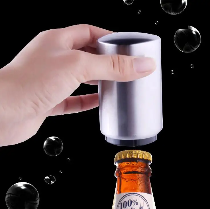 

O342 Stainless Steel Magnet Push Down Soda Jar Openers Magnetic Automatic Beer Bottle Opener