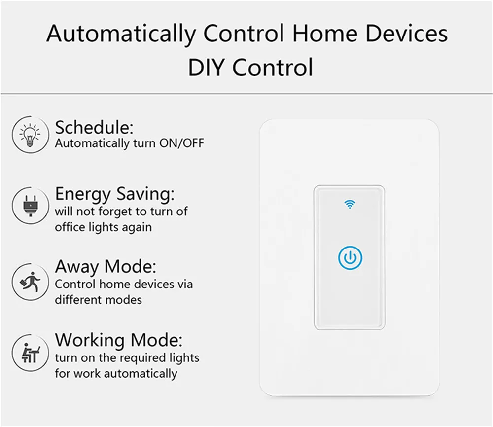 1GANG US Zigbee Switch/Smart Wireless Wall Light Switch Touch Switch - ANKUX.COM