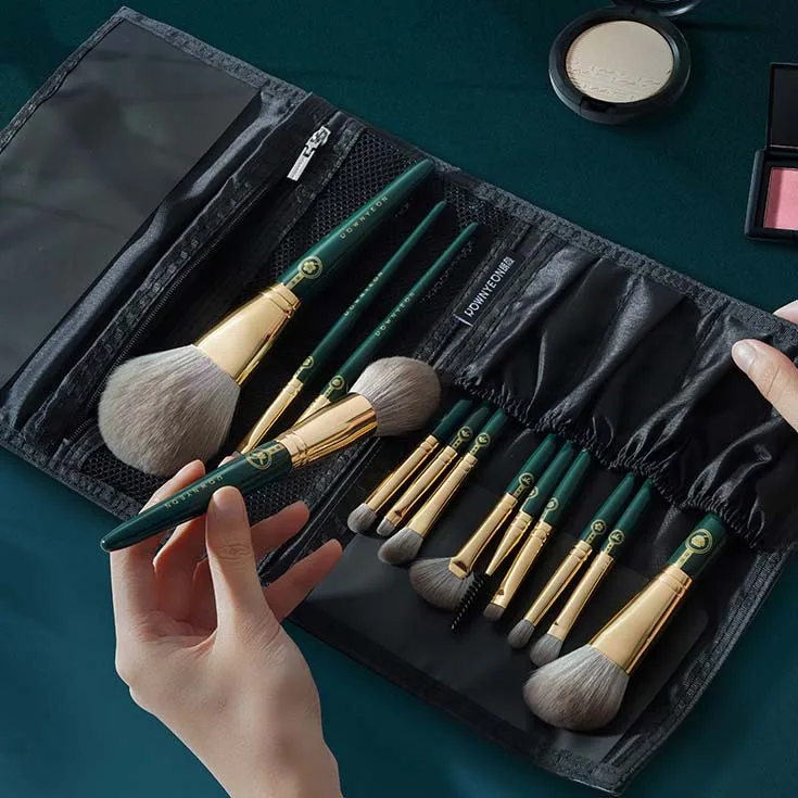

Custom Wholesale Brushes Set Box Luxury Makeup Brush, Green,brown,white,custom
