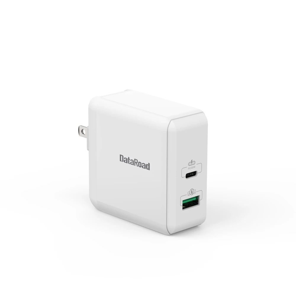 
DataRoad 2020 NEW 100-240V/0.5A 20V 3A 60W USB Cable Chargering CE Standard Type QC3.0 PD EU US UK Plug Quick Charger 