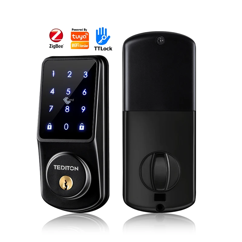 

Tediton home security custom code password smart latch door number lock touch lock keypad deadbolt ttlock digital doorlock