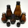 gourd style amber glass bottle for message oil in bulk with inner plug and screw cap