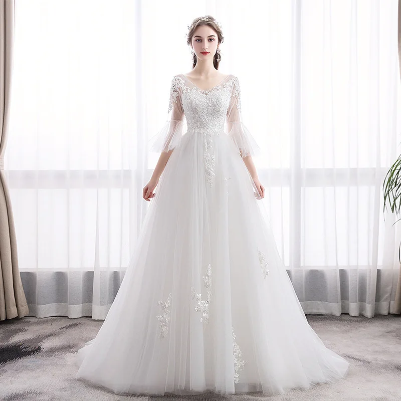 

S219 2021 High quality New fashion hot selling customize mermaid girl wedding party dress, White