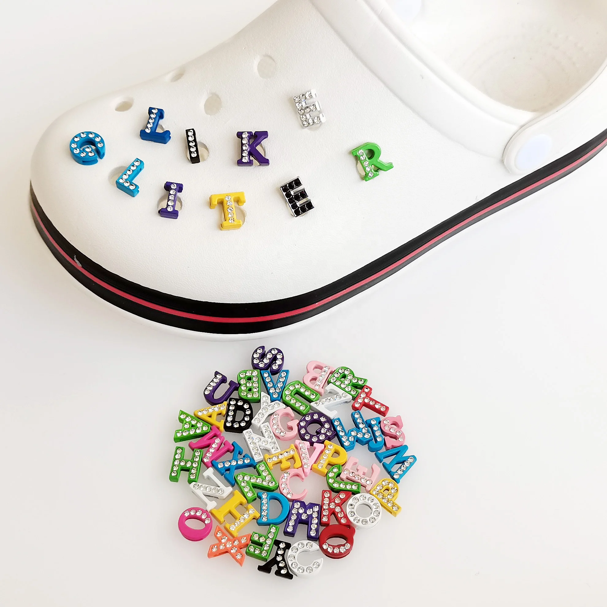 

New Design Colorful 26 Letters Charm for Croc shoes gift Alphabet Charms