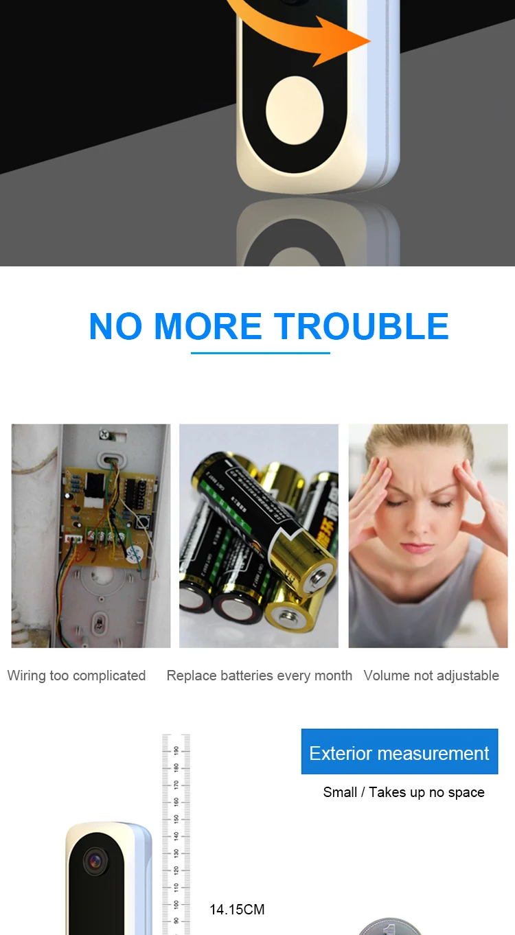 Private Tooling 14 days Cloud Storage 1080P Wifi Video Doorbell Camera with Face Recognition Function