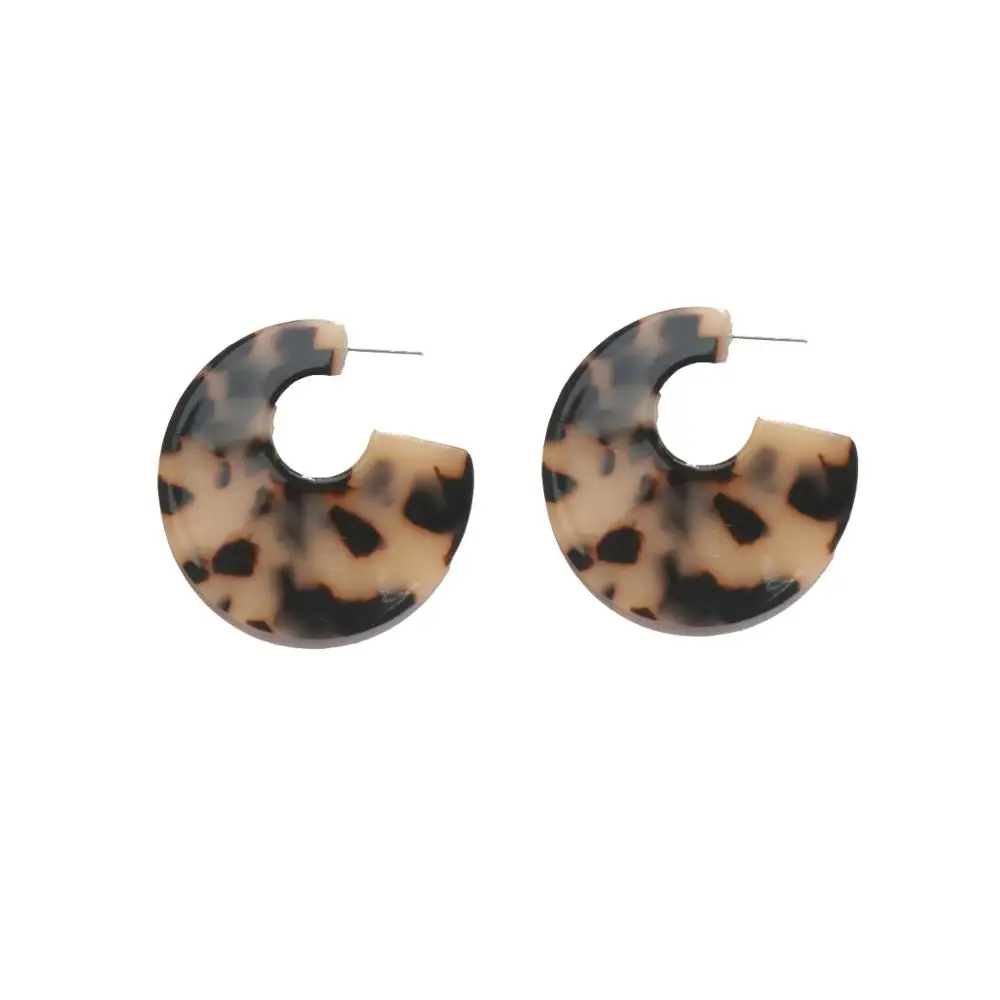 

Trendy Korea Leopard Acetic Acid Acrylic Earrings Geometric Round Drop Earring for Women Jewelry, Colorful