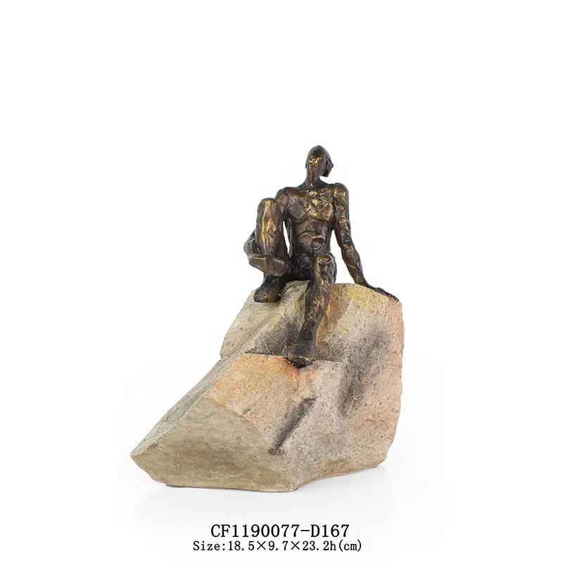 Resin stone imitated resin bronze abstract figure statue home decor details