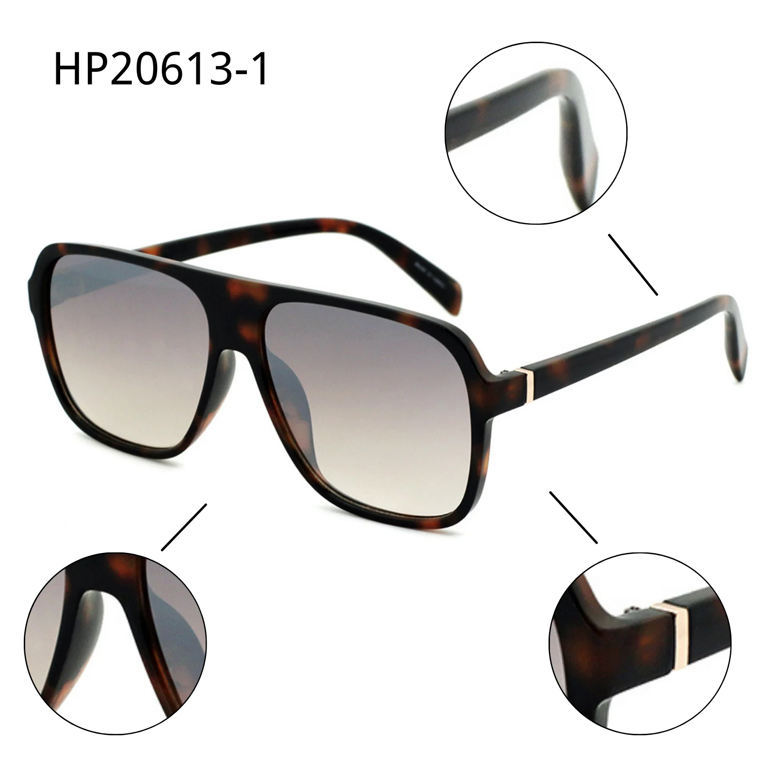 

2021 VIFF HP20613 Custom Logo Big Frame Shades Sun Glasses River UV400 Oversized Flat Top Women Sunglasses Manufacturer