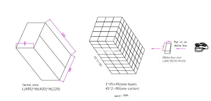 Universal 100-240V Input AC to DC Power Supply 33v 2a adapter