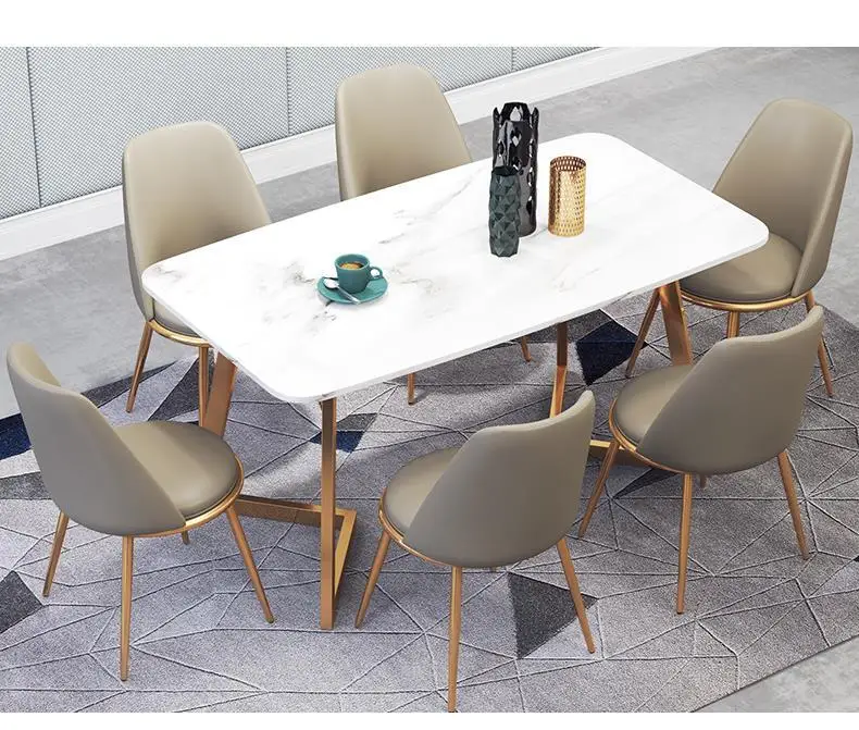 2020 Europe luxury velvet fabric modern dining table chair set 6 chairs