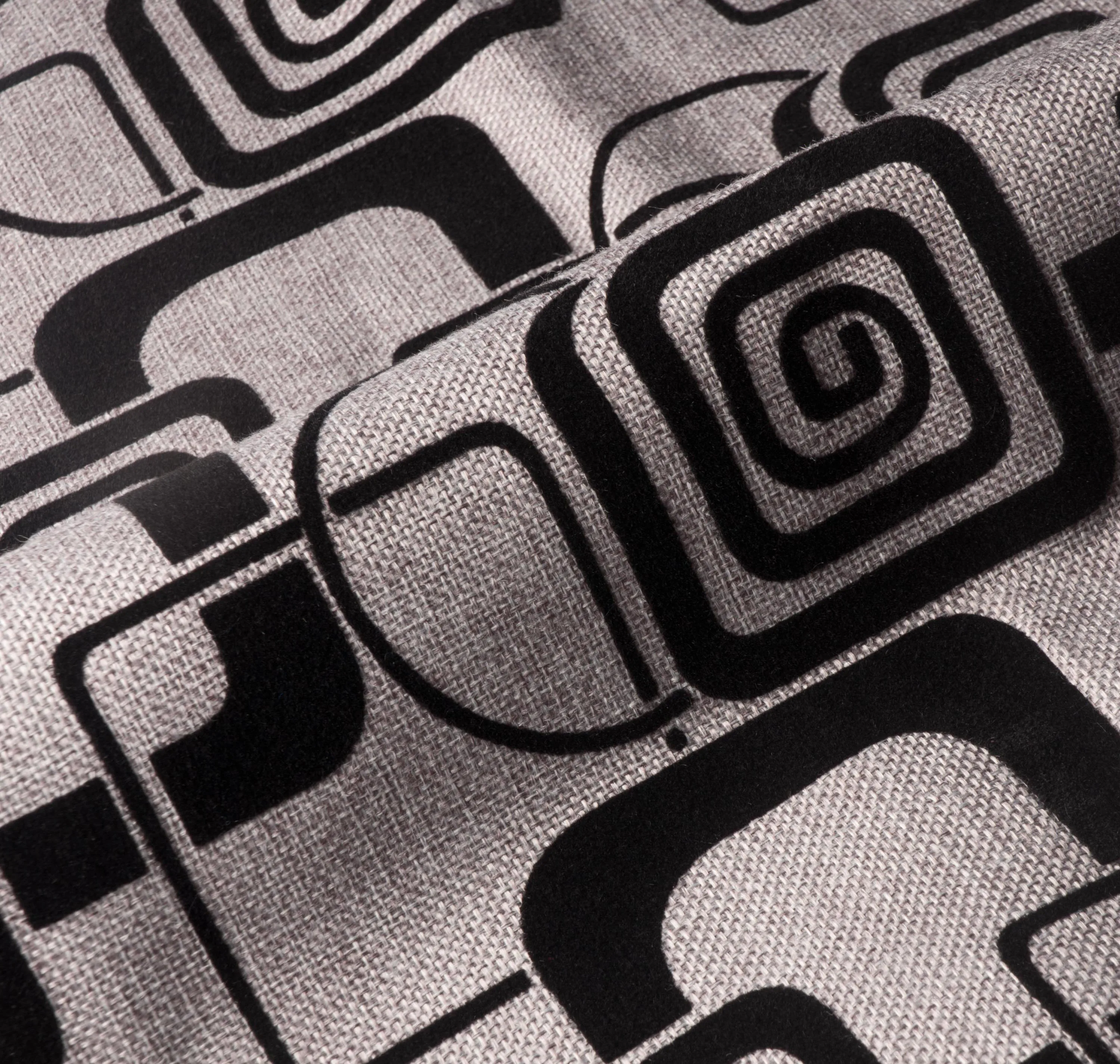 热卖尼龙植绒在亚麻织物与花卉图案设计沙发装饰织物