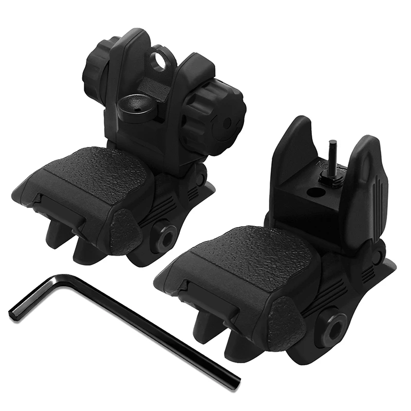 

Tactical AR-15 parts Flip Up Front Rear Sight Back Up Iron Sights For Picatinny Rail M4 AR15 Accessories, Black