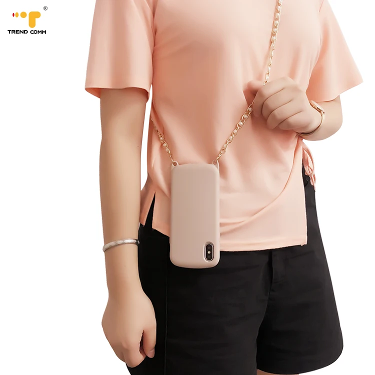 

For iPhone Cute Rubber Durable TPU Sublimation Phone Necklace Cell phone Case