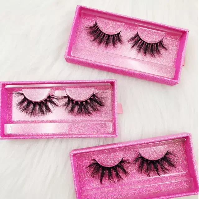 

Quality assurance for your own lashes LOGO packaging box vegan faux mink lash, Natural black