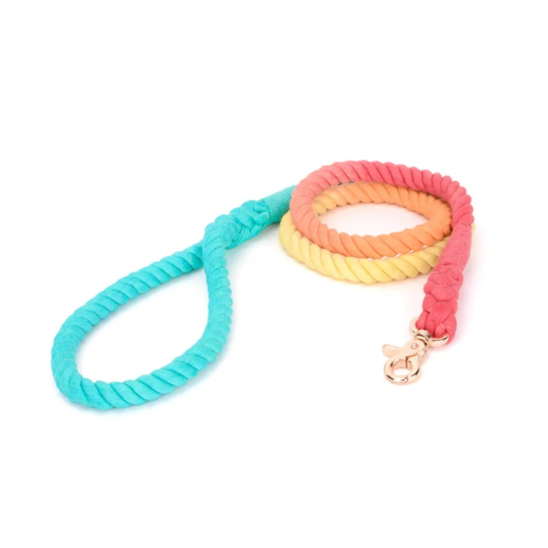 

Ombre Dog Leash Cotton Rope Leash Dog Handmade Pet Leads Rainbow Puppy Harness, Blue+red,dark blue,pink,yellow,green,rainbow & custom