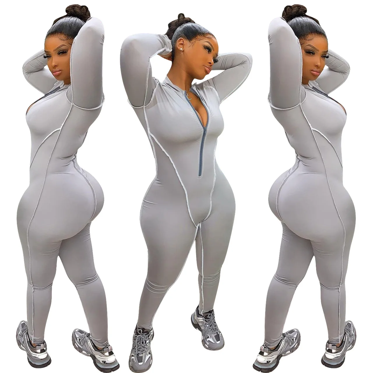 

Long Sleeve Bodysuit Jump Suits For Women Body Suits Gym Designer Tights Women Fall Jumpsuit 2021, Picture