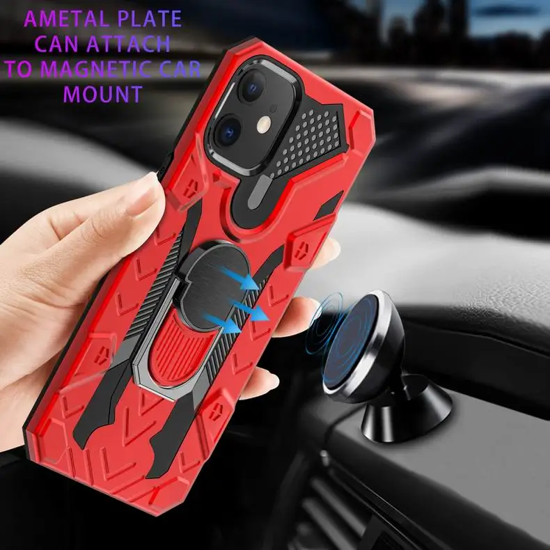 

The new two-in-one armored knight mobile phone case is suitable for iphone12 creative 11 car holder protective cover, 5 colors