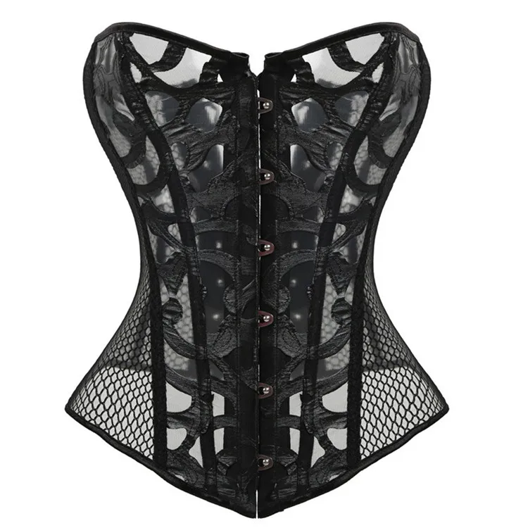 

2021 Fashion aesthetic wholesale women sexy black and white lace corset top bra mesh corset