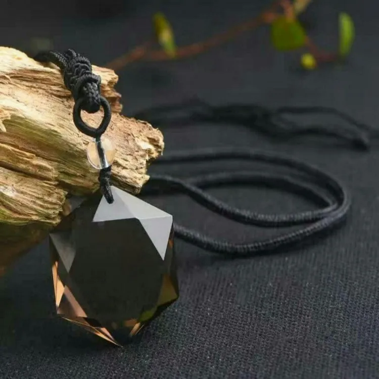 

Natural Smoky Crystal Star of David Hexagram Pendant Necklace for Women Girl Jewelry