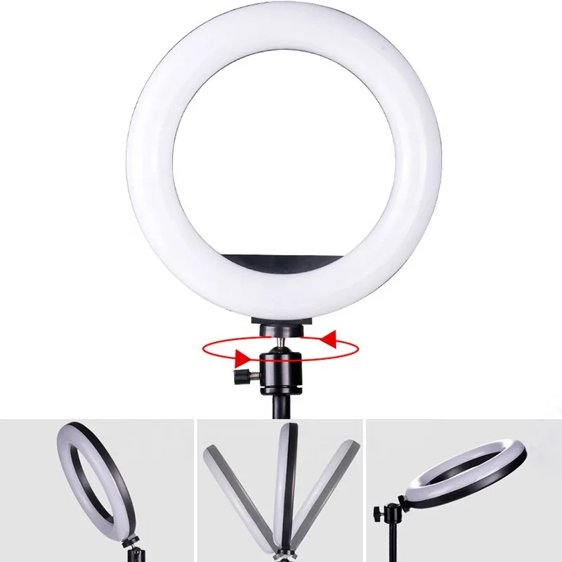 

ST-10 Professional Live Stream Ring Light Cheapest Ring Light with Tripod Stand Remote Control 10Inch RGB Ring Light, Black
