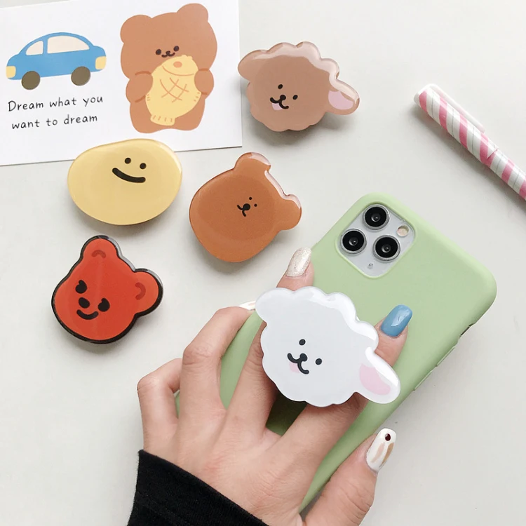 

3d Cartoon Animal Quicksand Fruits Holder For Iphone Smartphone Mobile Phone Ring Holder Bracket phone grips