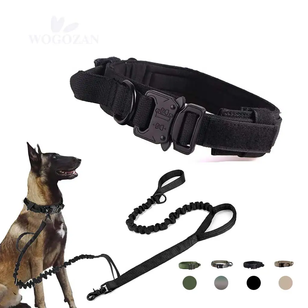 

2021 Reasonable Price Tactical Collar Military Retractable High Quality Heavy Duty Tactical Pet Dog Training Collars Leash Set