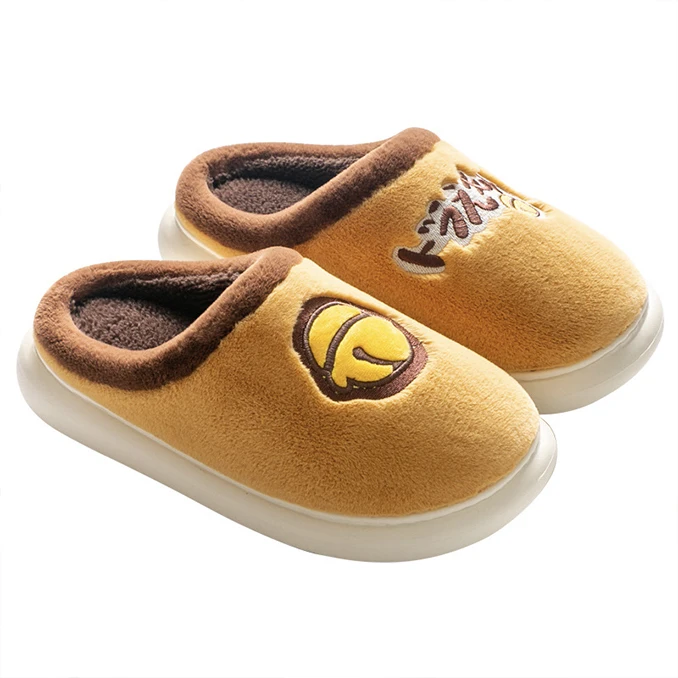

Autumn winter hairy couple cotton slippers women's bag heel home cute thick bottom cartoon plush slippers