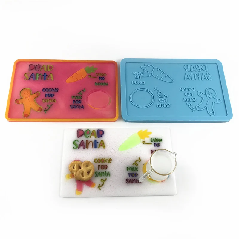 

4001 DIY dear santa tray silicone resin mold, Random