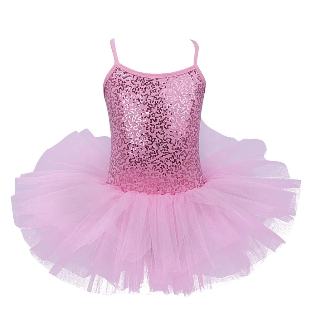 

Girls Sequined Performance Wear With Knickers Ballet Tutu Dress 4 Layers Mesh Tulle Dance Leotard Dresses For Kids