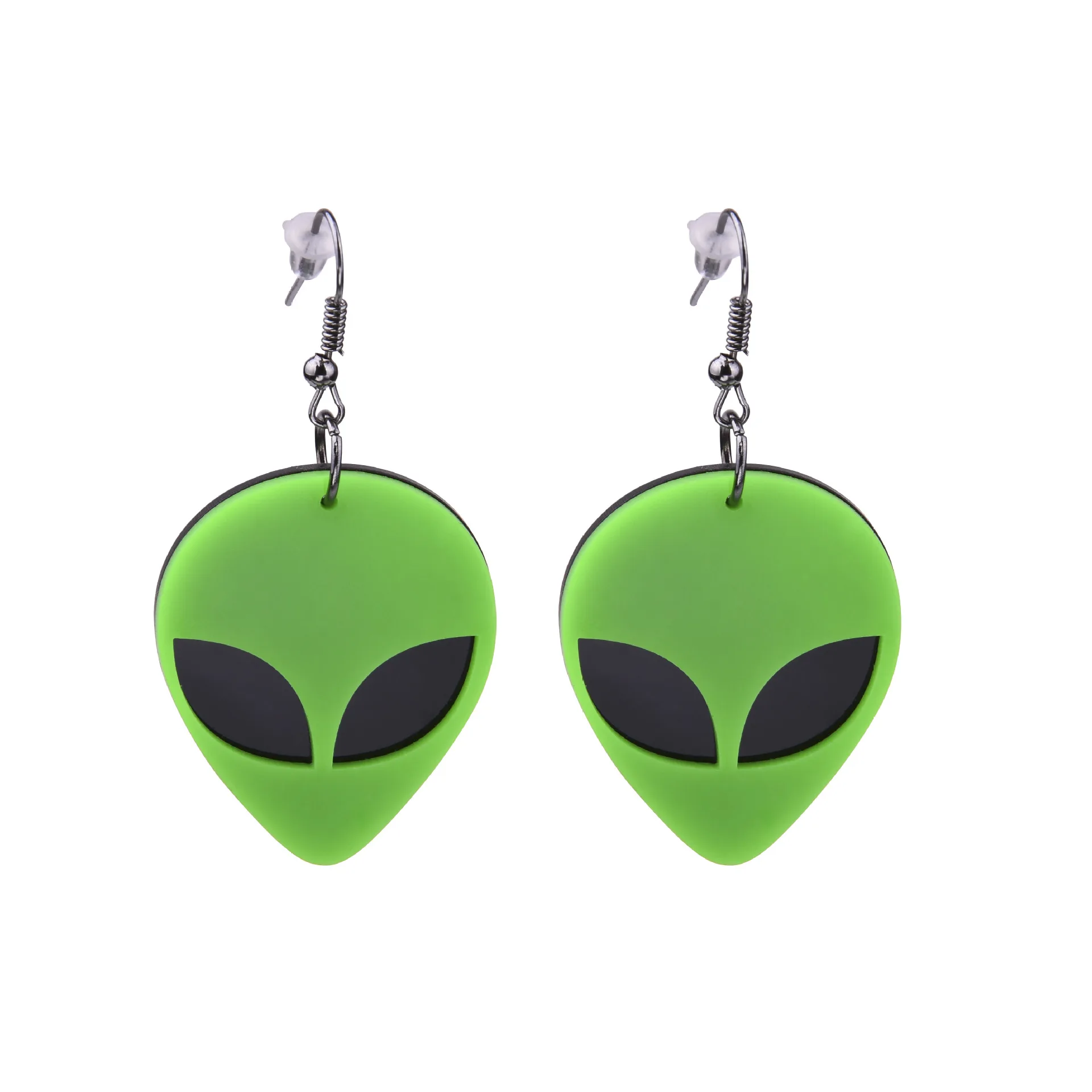 

Fashion Night Acrylic Alien Head Earrings Bar Features Trend Accessories Exaggerated Earrings Jewelry, Picture shows