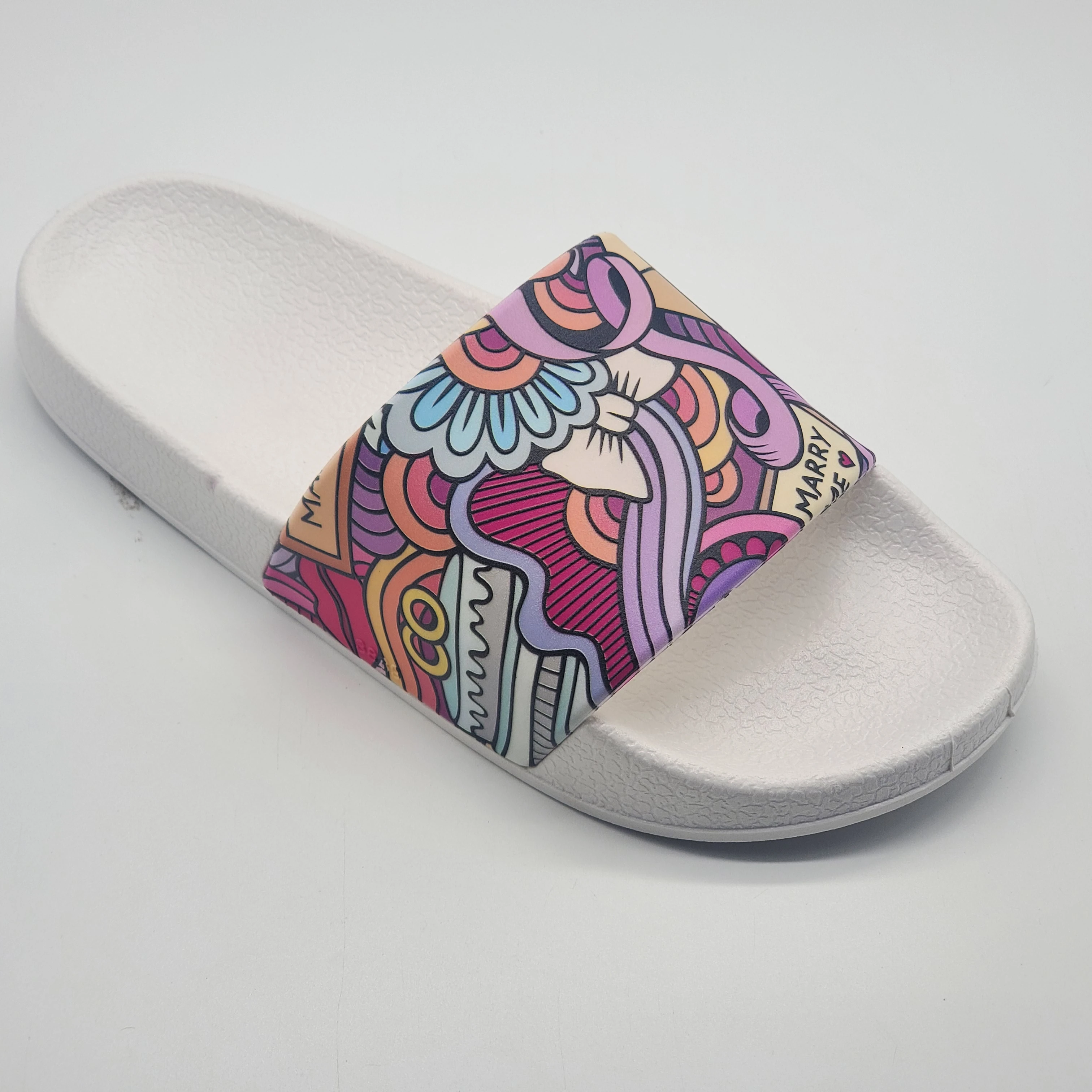 

Fashion bathroom slipper logo eva mens slides custom logo slippers Custom Printed logo Slippers Slides Footwear