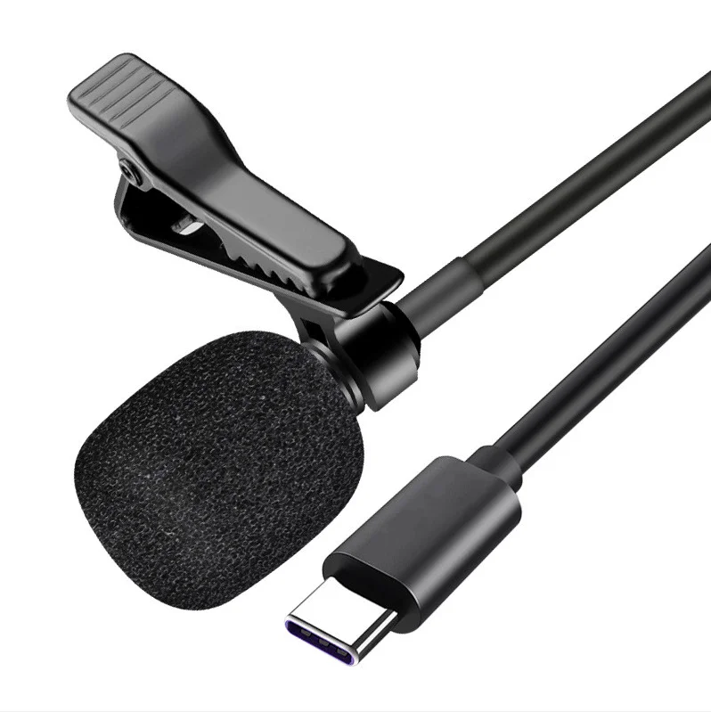 

New arrivals in 2020! IOS interface lavalier microphone professional microphone, Black