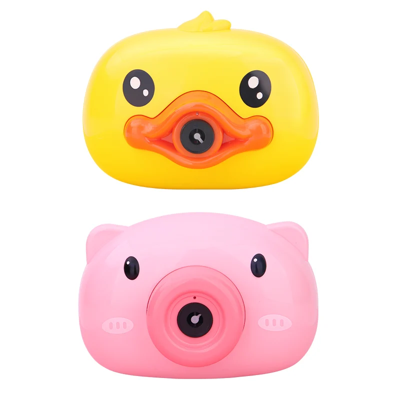 新款夏季户外可爱的卡通相机自动吹泡泡机玩具的声音为孩子