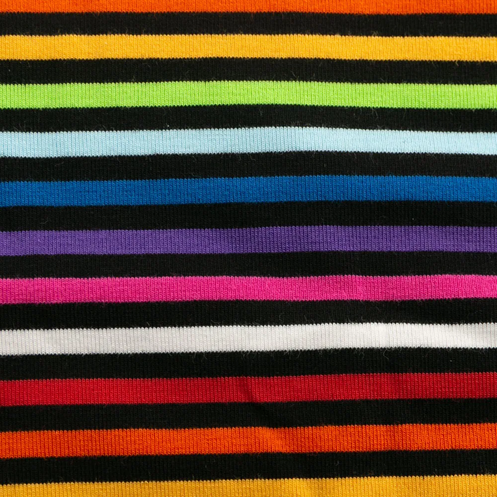 彩虹棉莱卡色织条纹织物
