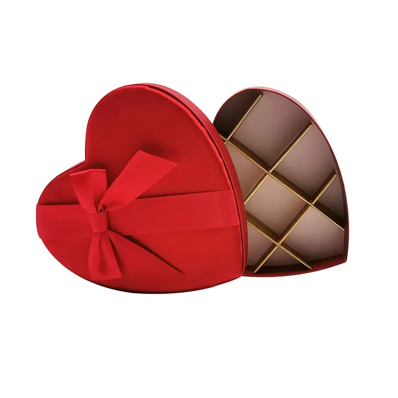 

Luxury bulk empty red heart shaped chocolate candies gift boxes with bow knot