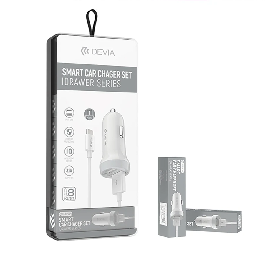 

Devia USB Type-C Car Charger cargador Power Delivery Dual USB Charging Phone Adapter Quick Charge 3.0 travel charger
