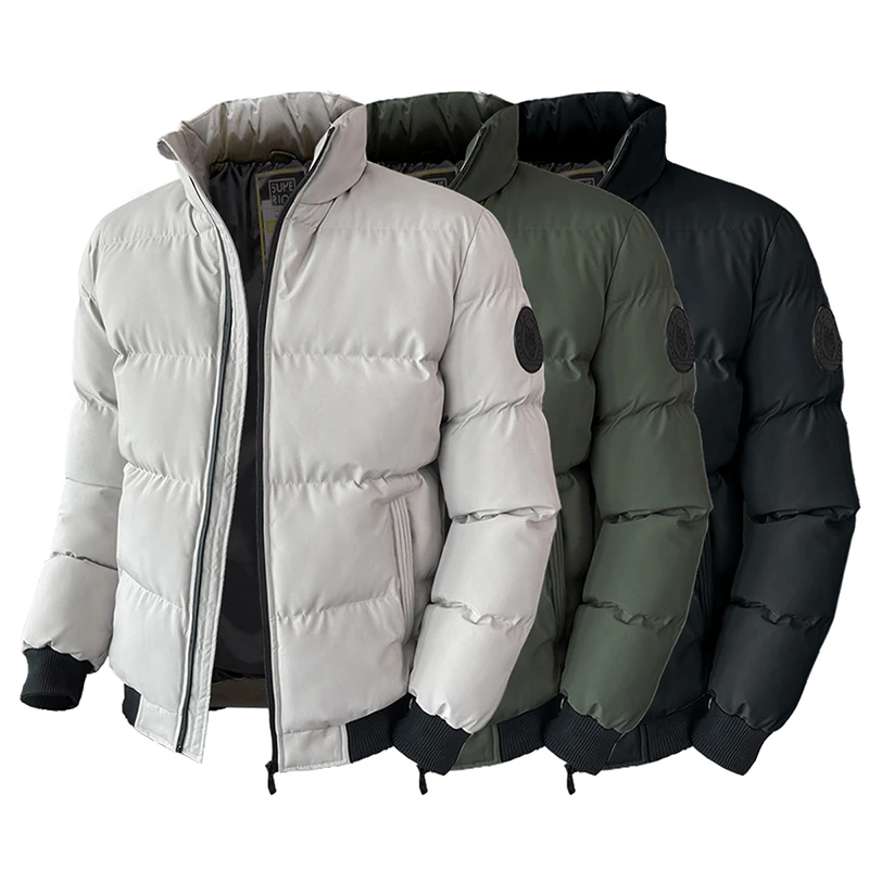 Men Fashion New Design Winter Puffer Shiny Jacket Warm Padding Wholesale Bubble Bomber  Jacket