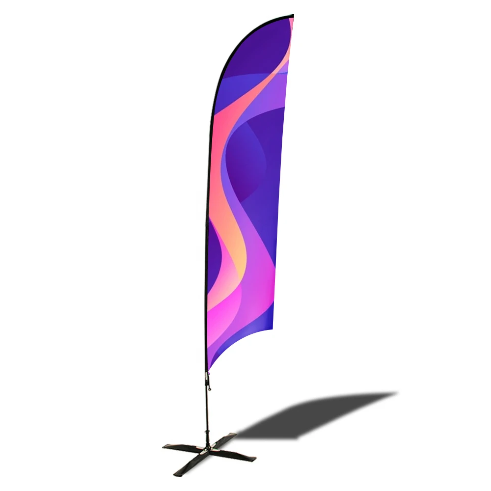 

High Quality Teardrop Advertising Polyester Fabric Beach Flag Custom Beach Flying Banner Feather Flag Pole