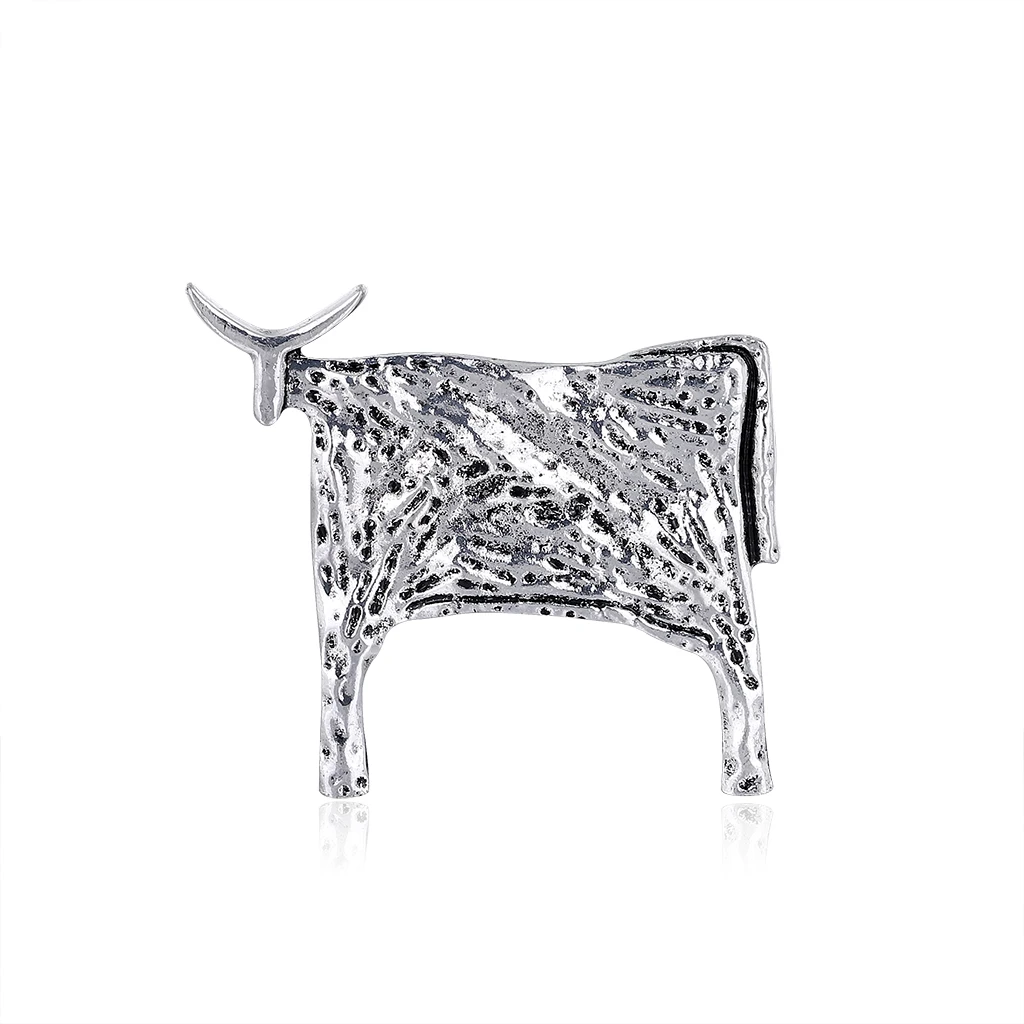 

Vintage Cattle Brooches For Women Unisex Animal New Year Brooch Jewelry Accessories