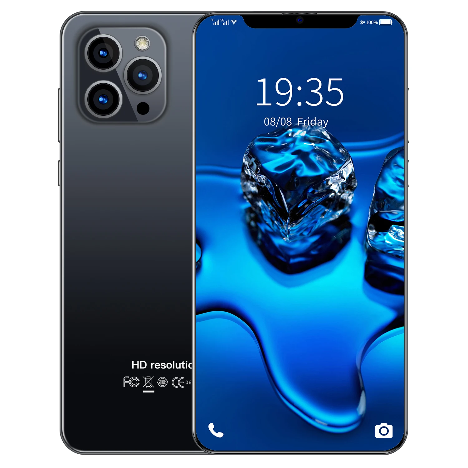 

I12 Pro Max 6.7 Inch HD Full Screen 5G Wifi Face Unlock Android 10.0 Dual Card 4G Mobile Watch Phone, 3 colors