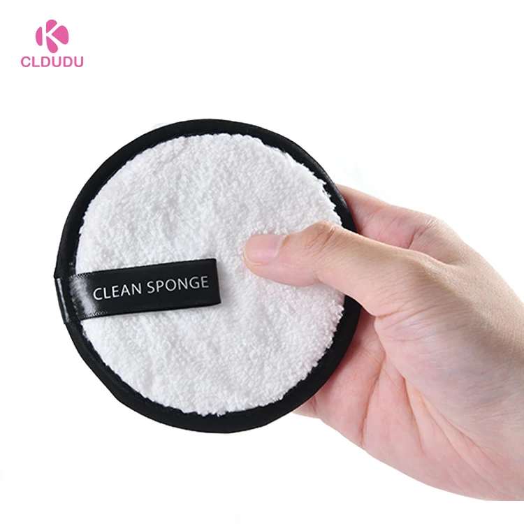 

Washable Eco-friendly new material Organic Reusable Cotton Rounds Bamboo microfiber makeup remover pad, White