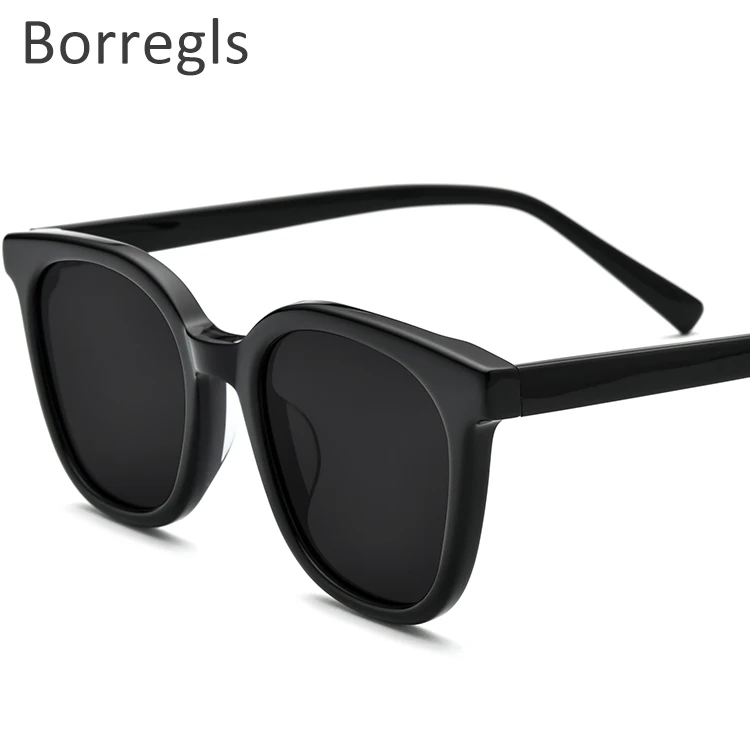 

Borregls Acetate Square Sunglasses Fashion Men Women Sunglasses Vintage Coating Mirrored UV400 with Nylon Lens TOM