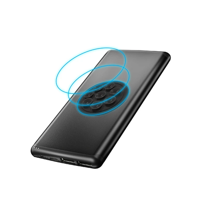2019 New Mini 10000mah 2 USB Ports 2in1 Power Bank Trending Products Portable Qi Wireless Powerbank for Iphone use,for Type C