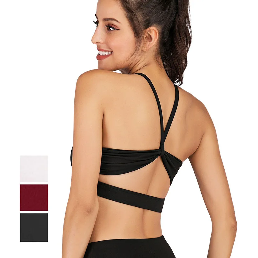 

Fitness Top Sexy Push Up Sports Bra High Impact Back Bow-knot Nylon Breathable Yoga Running Gym Workout Sports Wear for Women, Customized colors