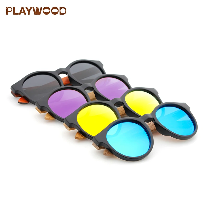 

Round Sunglasses Bamboo Sun Glasses UV400 Polarized Wooden Sunglasses