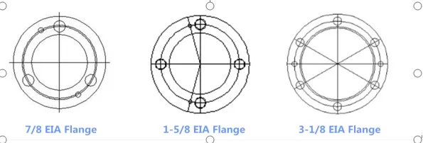 3-1/8" EIA adapters 3 1/8" 25/8" EIA Flange to DIN 7-16 female jack adapter RF coaxial eia connector factory