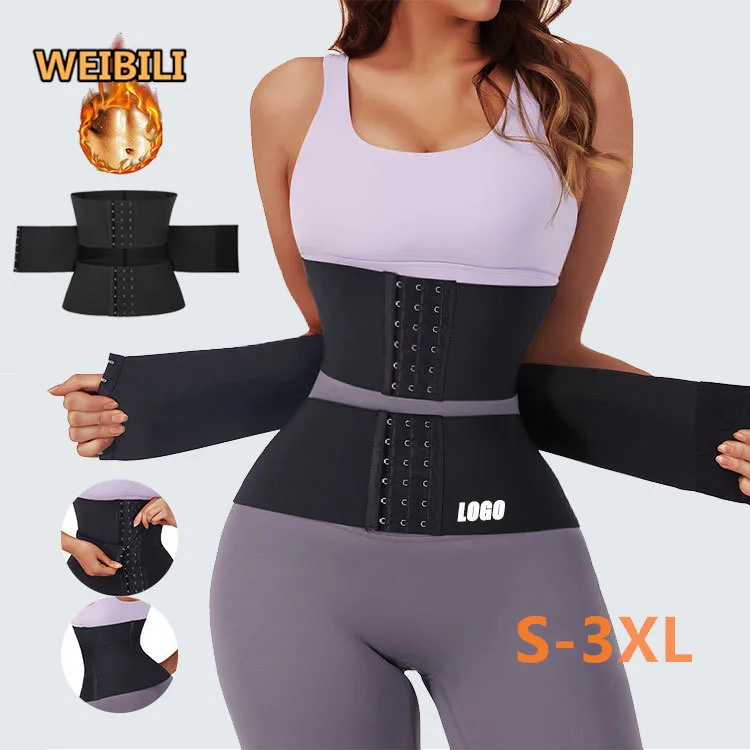 

2022 New Separate Reducing Girdles Corset Hook Women Tummy Wrap Band Abdominal Binder Spandex Strap 3 Belt Waist Trainer For Gym, Black